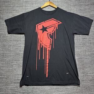 Famous Stars & Straps Y2K T Shirt Men's M Black Red Short Sleeve